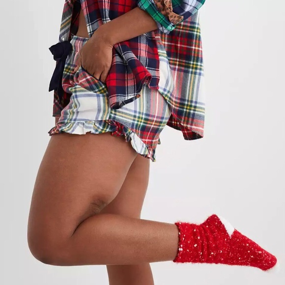 Aerie Flannel Pajama Boxer Shorts Size Small NWT - Picture 3 of 11
